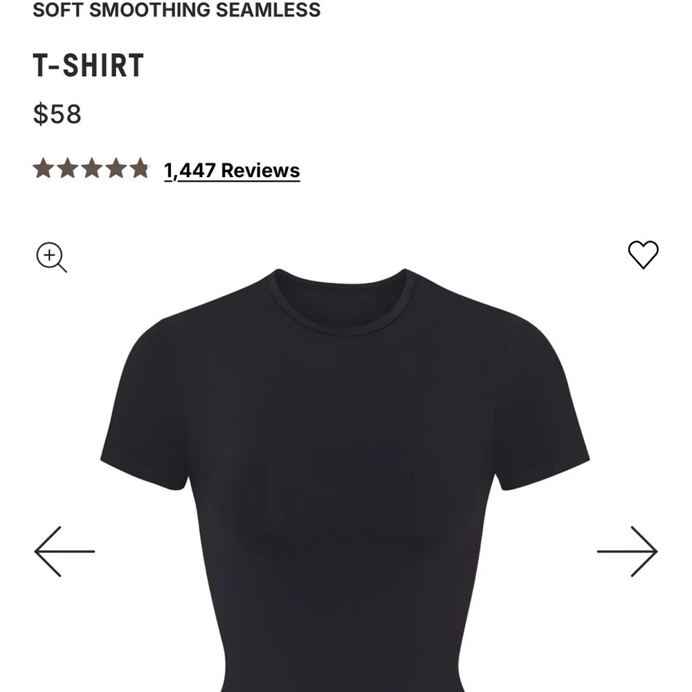Soft Smoothing Seamless T-Shirt - Black